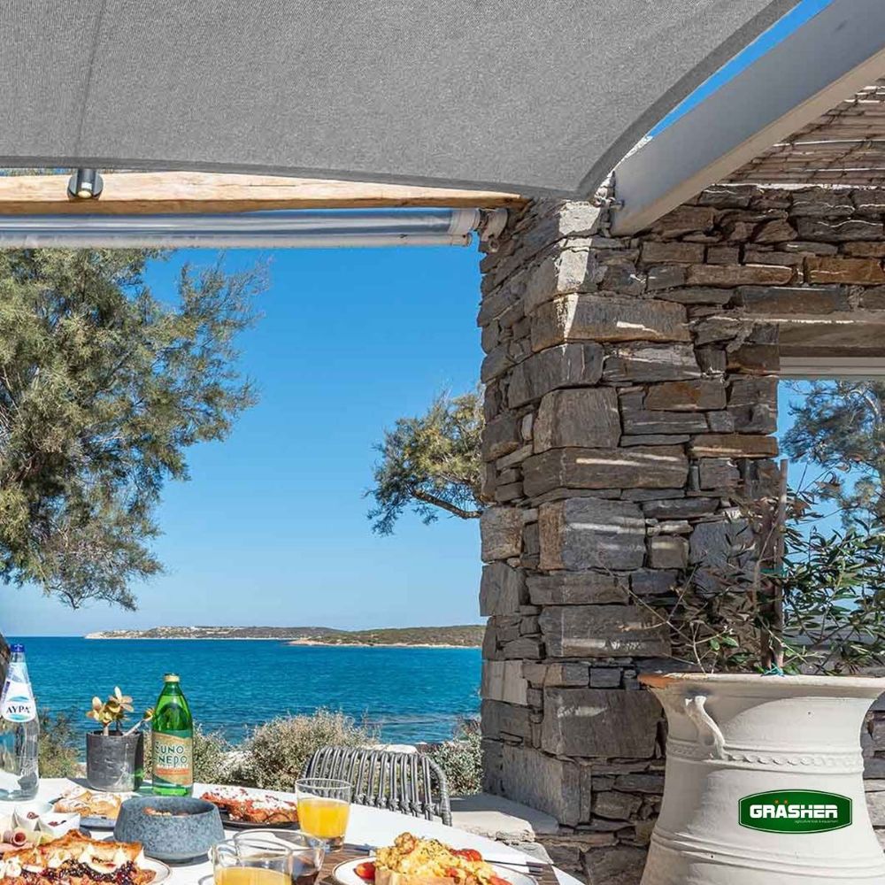 Πανί / Δίχτυ Σκίασης Ορθογώνιο Γκρί 3x5m GRASHER Με Κρίκους - Image 12