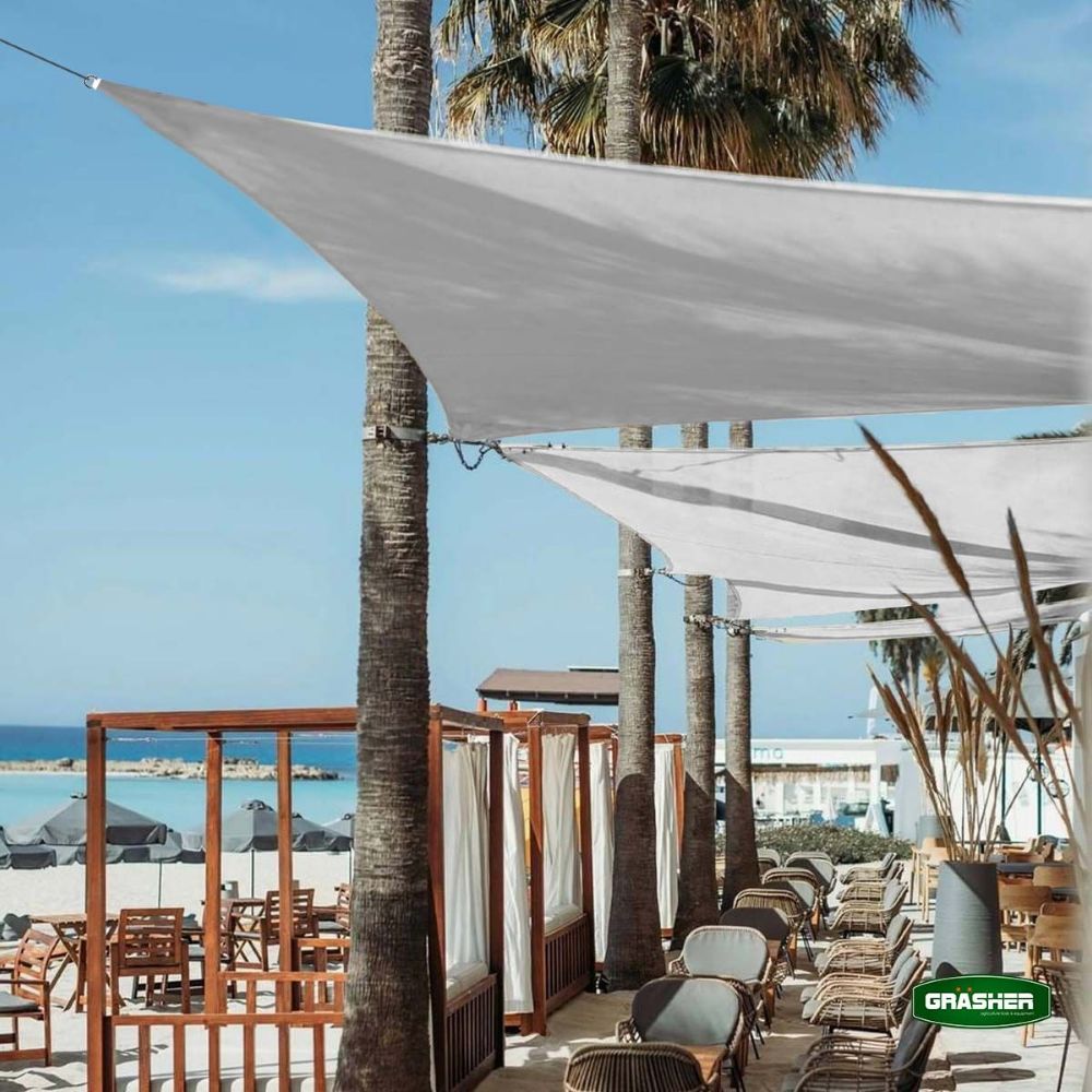 Πανί / Δίχτυ Σκίασης Ορθογώνιο Γκρί 3x5m GRASHER Με Κρίκους - Image 11